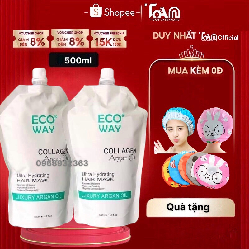 Dầu Hấp Ủ Tóc ECO WAY Collagen Argan Oil 500ml