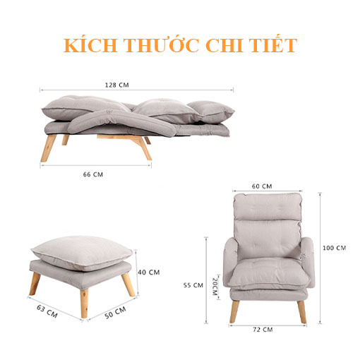 Ghế Thư Giãn Cao Cấp, Ghế Lười Sofa, Ghế Sofa Mini Bọc Tay Happy_Home, Ghế Bành Nữ Hoàng Kèm Đôn Nhiều Màu