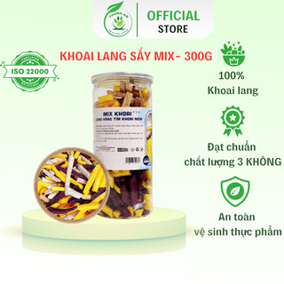 Khoai lang sấy mix 3 vị thanh an healthy food, khoai lang sấy khô tự nhiên, giòn rụm hộp 300g