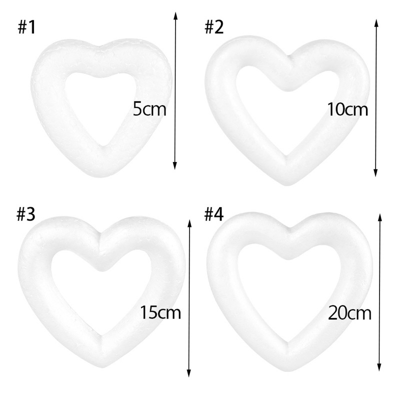 Phôi xốp hình Trái Tim 15cm, 20cm dùng hoa xốp gắn trang trí -  Mô hình khuôn xốp hình Trái Tim.