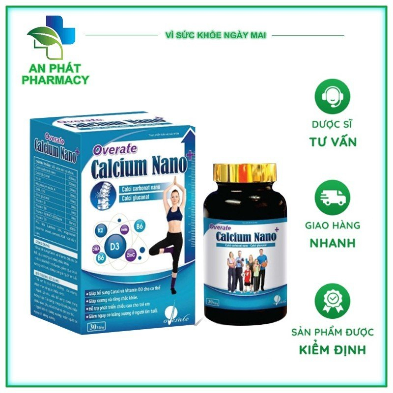 Calci D3 Nano Overate. Viên uống bổ sung canxi và vitamin D3