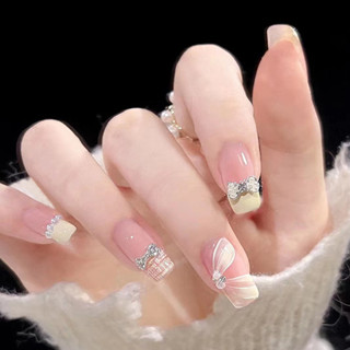 Móng tay giả đính đá kèm keo Z496, Bộ 24 móng tay giả, Nailbox, Nail xinh, Nail giả
