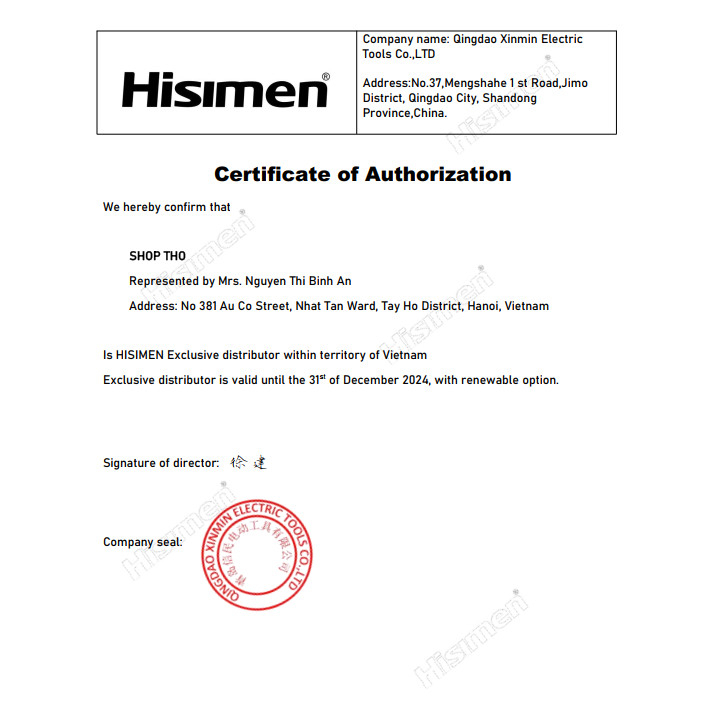 Máy cưa vanh Hisimen H0156 cắt tối đa 9cm.