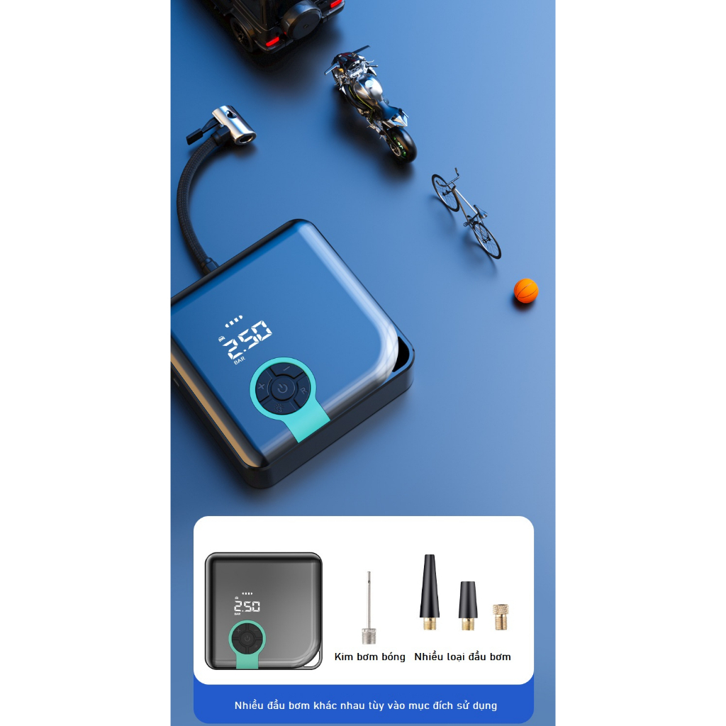Bơm điện mini ô tô xe máy