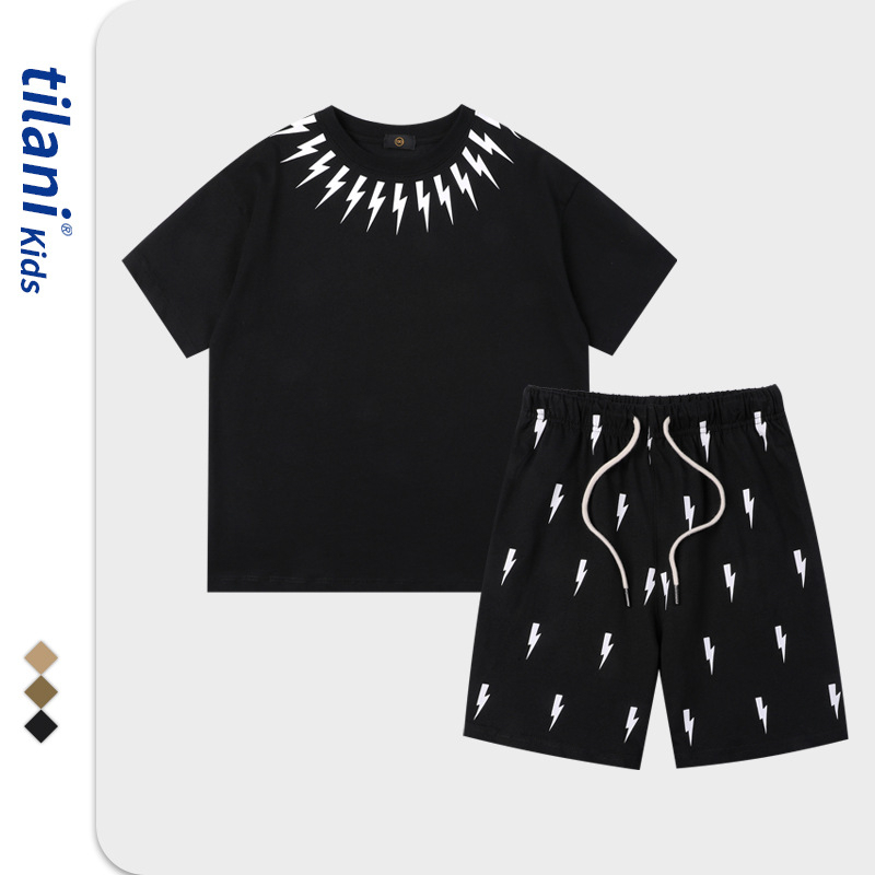 Bộ cotton Tilani cho bé, mẫu tia sét, thời trang phong cách mùa hè, , Shopbena