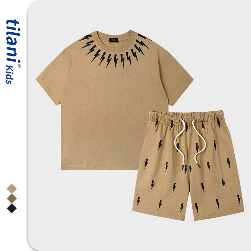 Bộ cotton Tilani cho bé, mẫu tia sét, thời trang phong cách mùa hè, , Shopbena