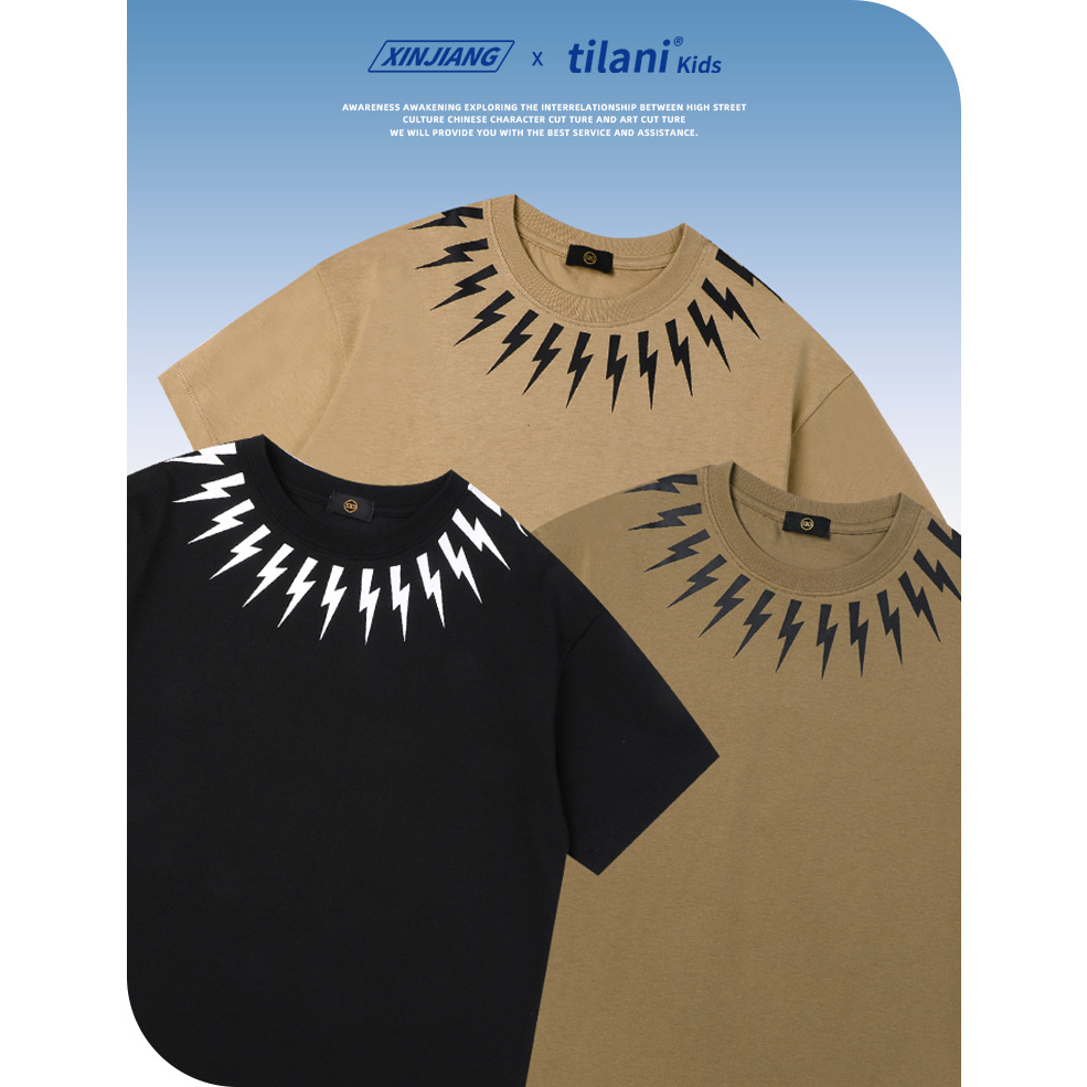 Bộ cotton Tilani cho bé, mẫu tia sét, thời trang phong cách mùa hè, , Shopbena