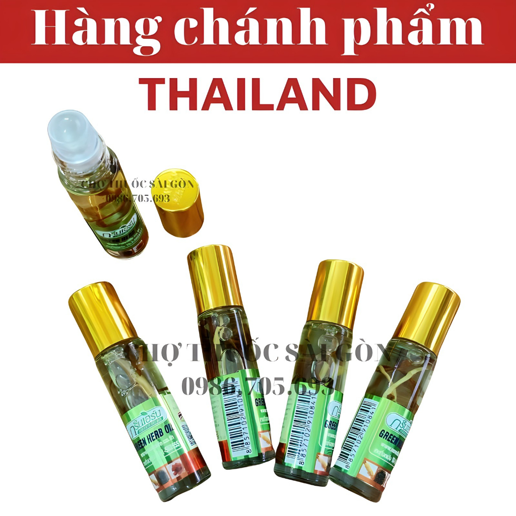Dầu Nhân Sâm Thái Lan Ginseng Green Herb Oil 8ml – Hỗ trợ giảm đau ngứa ngoài da