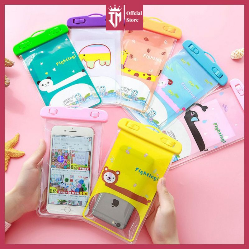 Túi đựng điện thoại chống nước cảm ứng có phao cầm tay đi du lịch, đi bơi siêu dễ thương