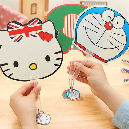 Quạt Tròn Cầm Tay Mini Cute, Quạt Nhựa Cầm Tay Xinh Xắn Đáng Yêu