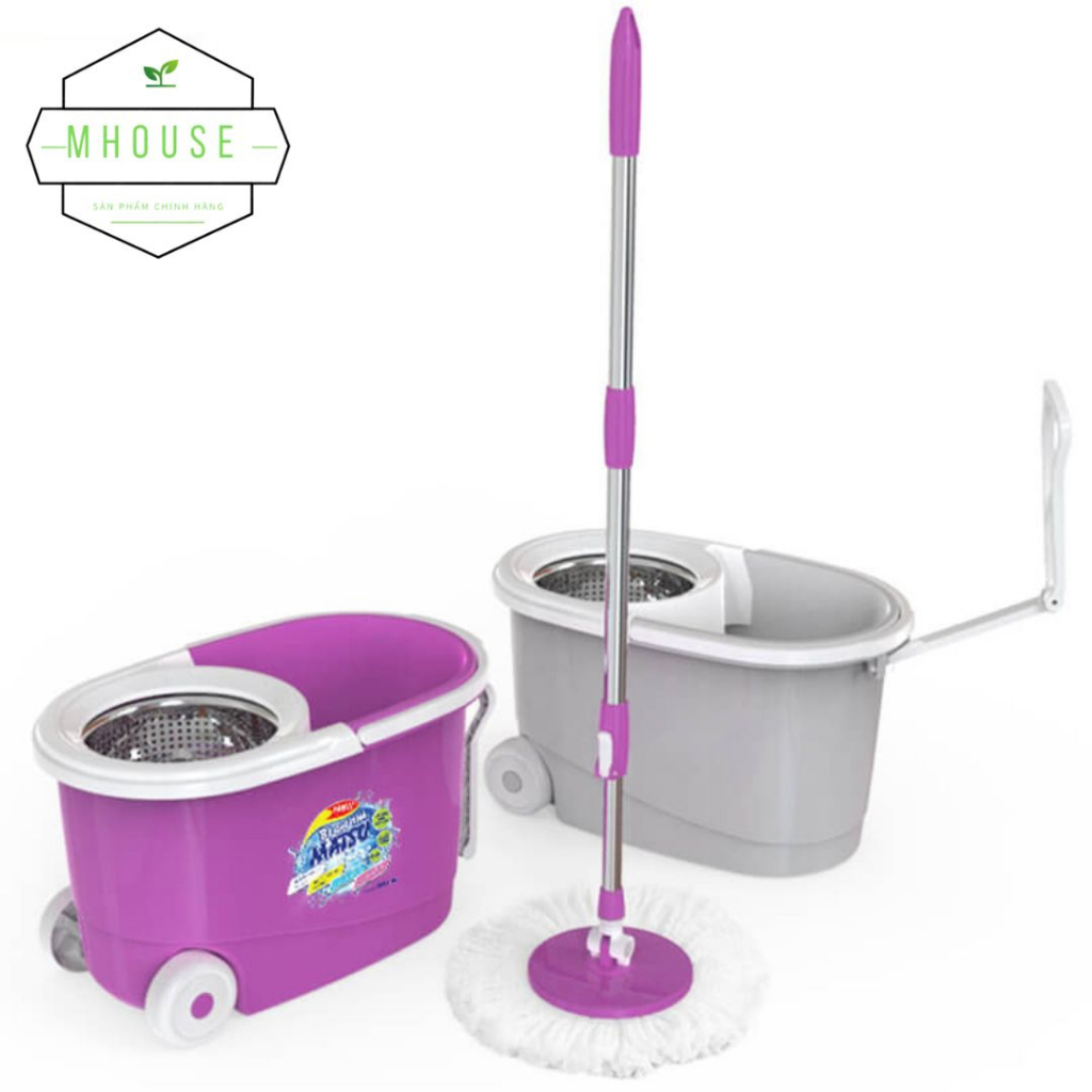 Bộ lau nhà 360 độ Matsu Duy Tân có bánh xe, mâm inox dung tích 11 lít