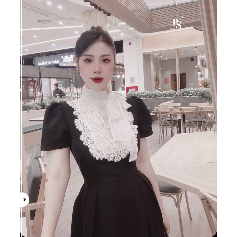 (sỉ lẻ váy thiết kế) váy tuyết mưa phối ren