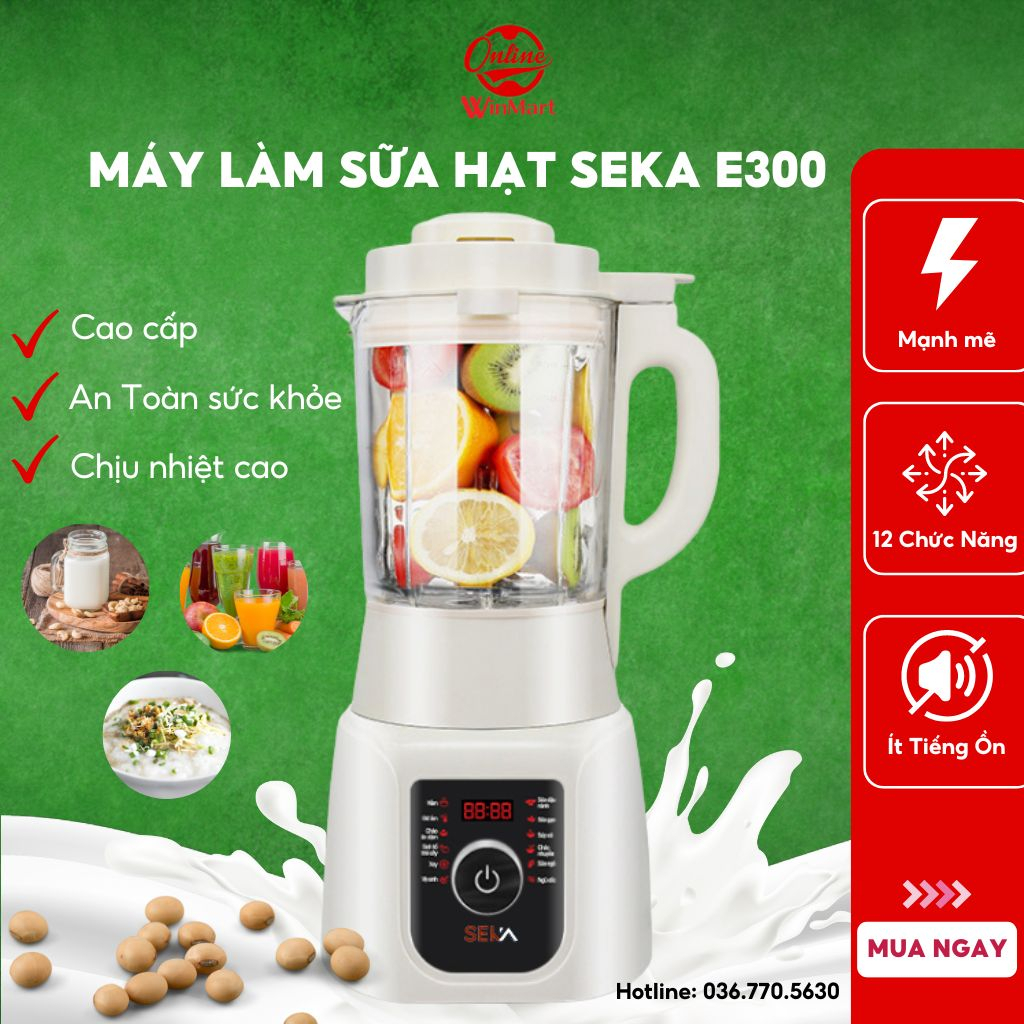 Máy xay sữa hạt Bosingwa-SEKA SK-602 E300 Đa năng với 12 chức năng ưu Việt