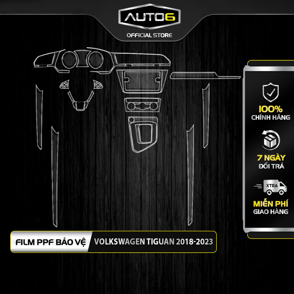 VOLKSWAGEN TIGUAN 2017-2023 - Phim PPF dán bảo vệ nội thất ô tô - AUTO6 &lt;Chống xước và che mờ các vết xước cũ&gt;