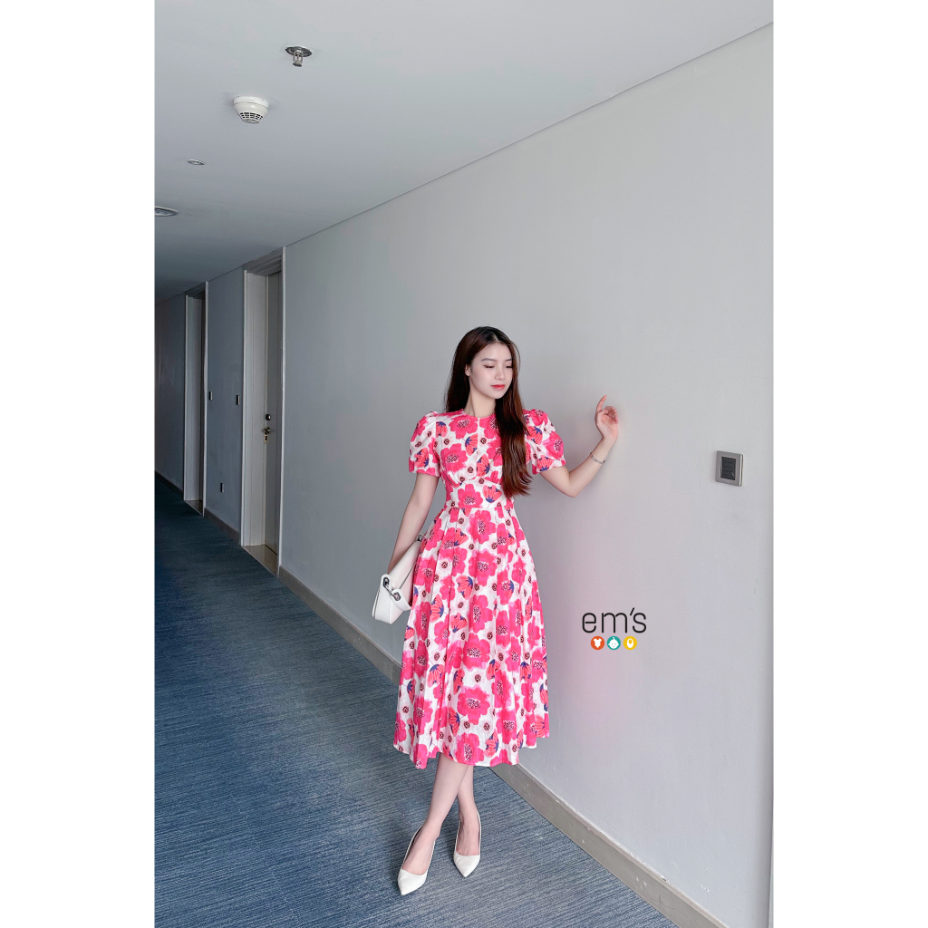 Sét váy mẹ và bé gái hoa hồng em's