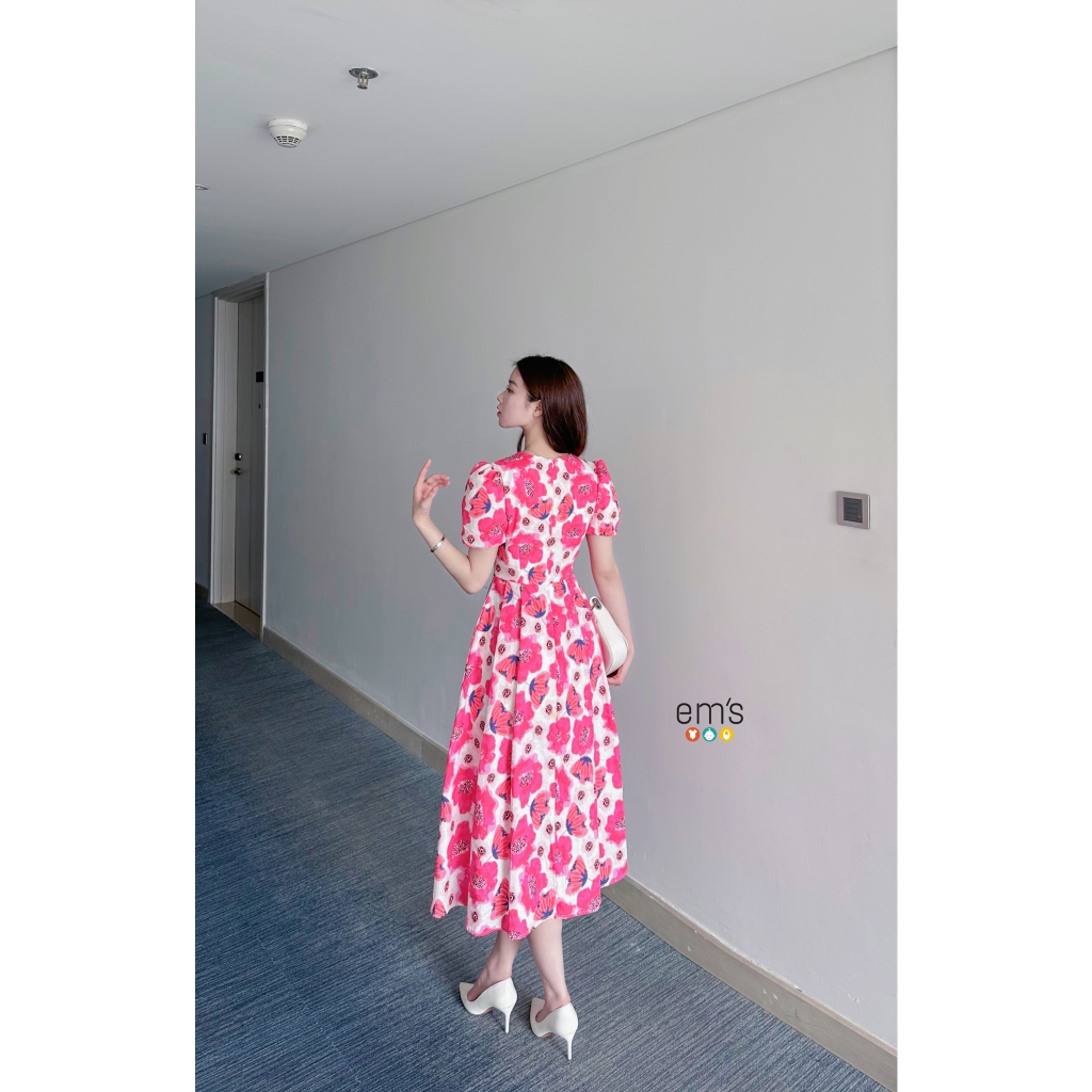 Sét váy mẹ và bé gái hoa hồng em's