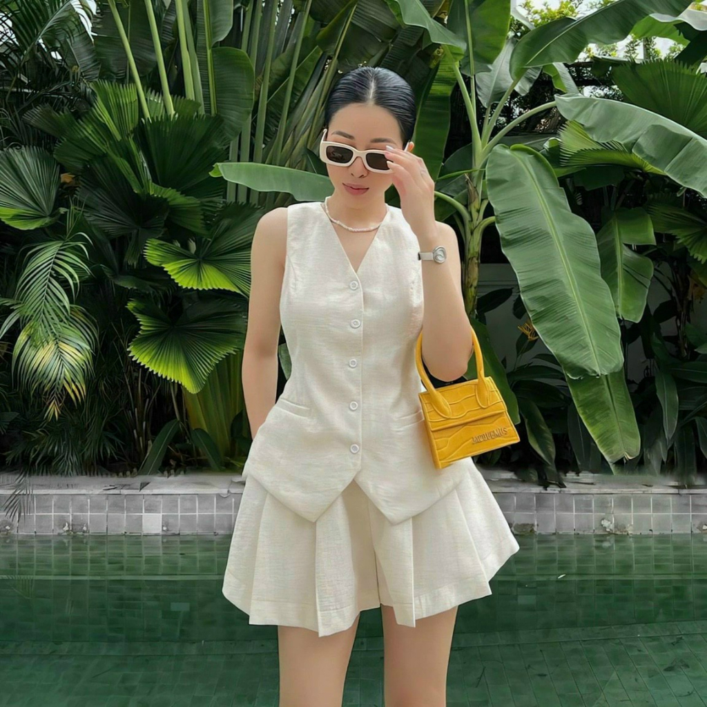 (Sale Freeship) Sét bộ đùi nữ thời trang hè mát mẻ,bộ thiết kế sát nách quần ống rộng có túi chất thun xốp cao cấp