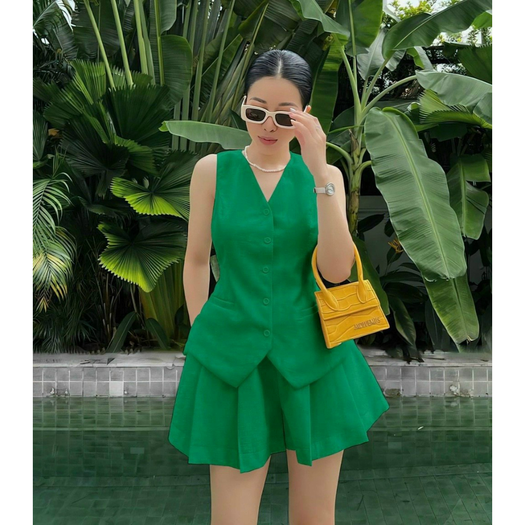 (Sale Freeship) Sét bộ đùi nữ thời trang hè mát mẻ,bộ thiết kế sát nách quần ống rộng có túi chất thun xốp cao cấp