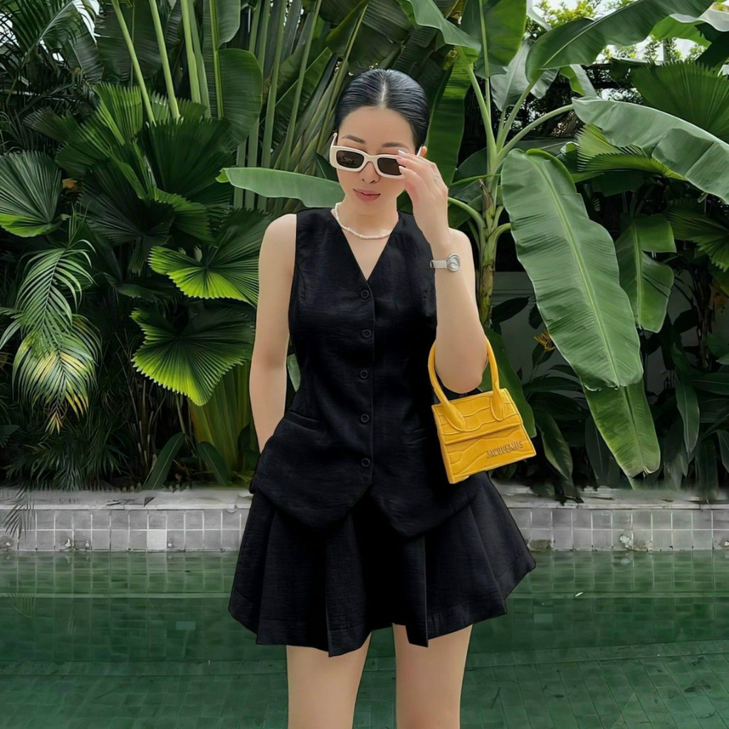 (Sale Freeship) Sét bộ đùi nữ thời trang hè mát mẻ,bộ thiết kế sát nách quần ống rộng có túi chất thun xốp cao cấp