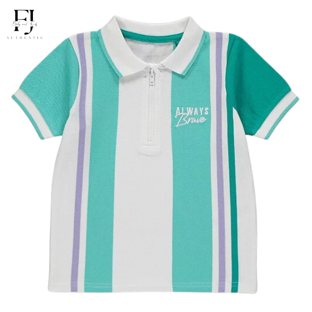 Áo polo bé trai chính hãng George, áo polo kẻ sọc xanh cho bé 1-7 tuổi Auth