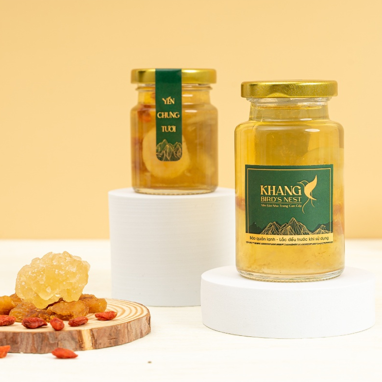 Yến chưng tươi long nhãn kỷ tử YẾN SÀO KHANG hũ thủy tinh 75ml/150ml