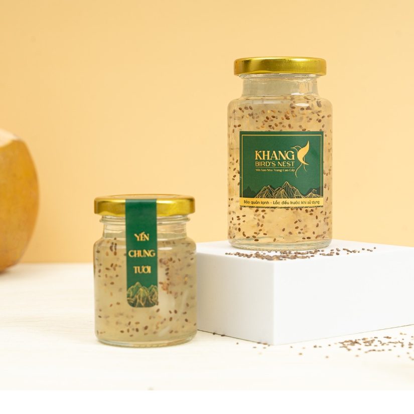 Yến chưng tươi nước dừa hạt chia YẾN SÀO KHANG hũ thủy tinh 75ml/150ml