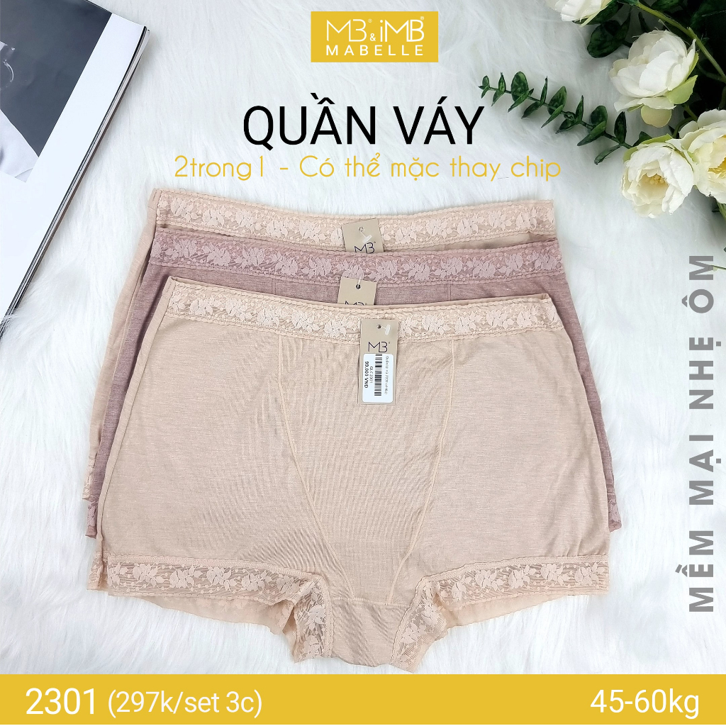 Quần váy 2 trong 1 có thể mặc thay chip nhẹ ôm MB 2301 set 3 chiếc