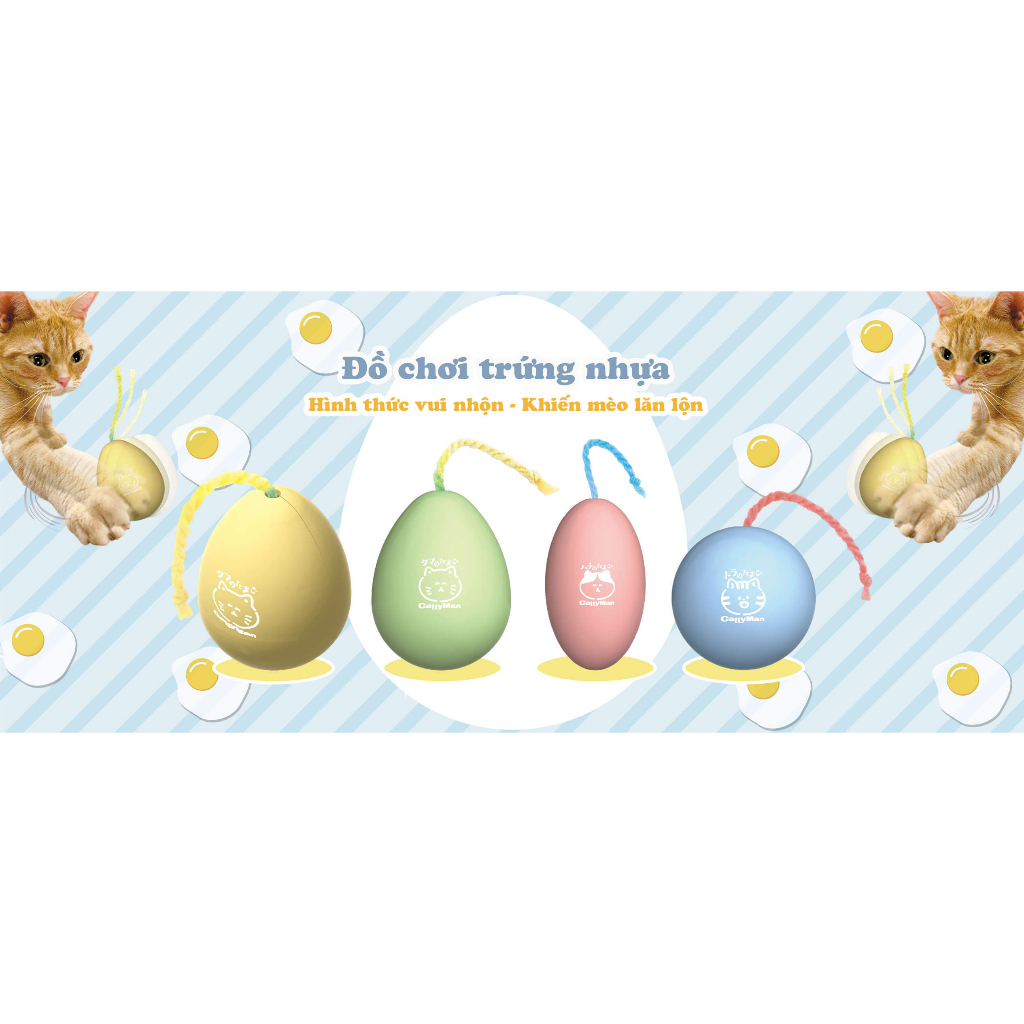Set 4 trứng nhựa CattyMan dành cho mèo cưng.