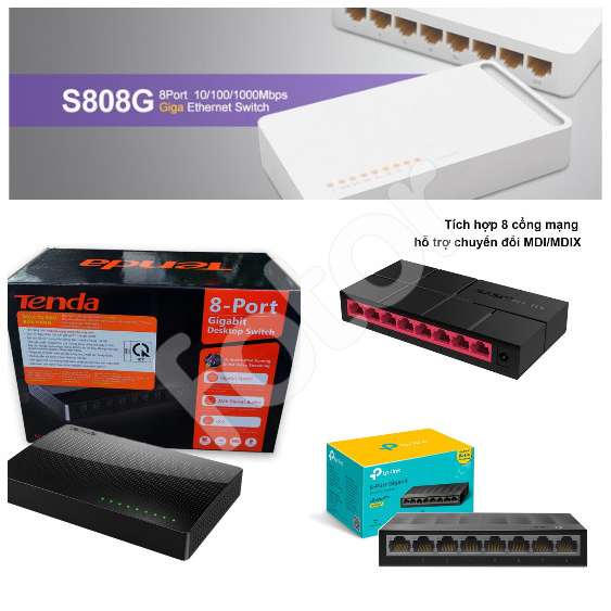BỘ CHIA MẠNG SWITCH (HUB) 8 PORT GIGABIT (1G) TOTOLINK, MERCUSYS, TENDA, TP-LINK