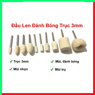 Đầu len đánh bóng trục 3mm đánh bóng kim loại, trang sức, viền điện thoại