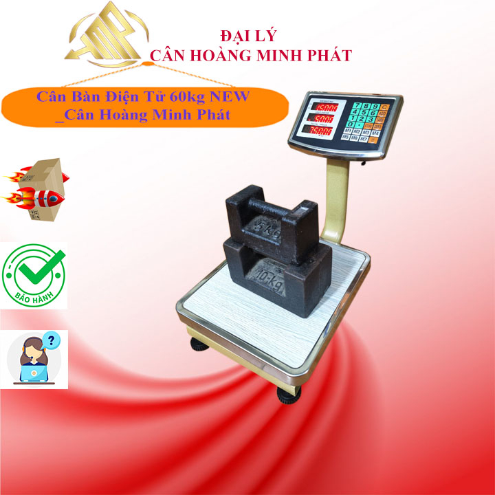 Cân Bàn Điện Tử Tính Giá Tiền Hàng 60kg/10g NEW - Bảo hành uy tín