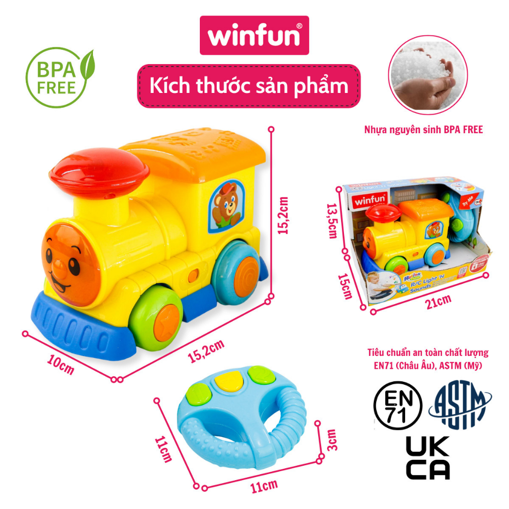 Đầu tàu hoả phát nhạc có điều khiển từ xa Winfun 1156 - Đồ chơi chính hãng cho bé