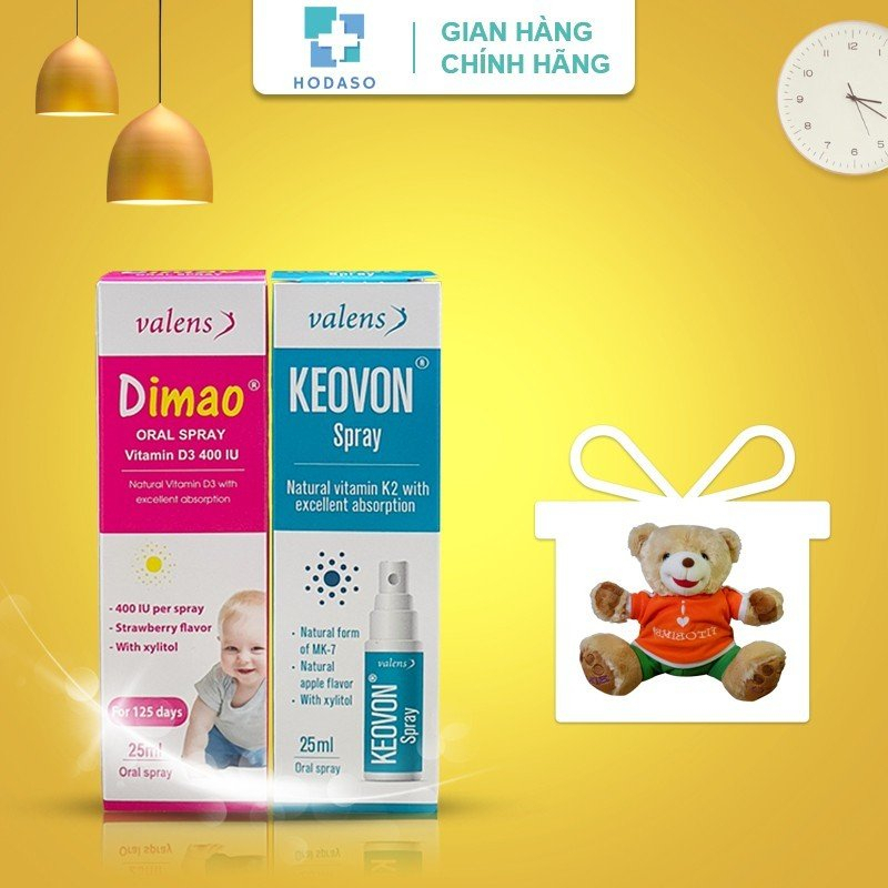Combo Dimao D3,Keovon Vitamin K2.Giúp Hấp Thụ Canxi,Phát Triển Chiều Cao Cho Bé Hodaso