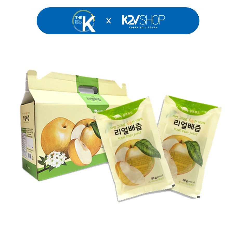 Nước Ép Lê Hàn Quốc Nguyên Chất Slowfood (30 Gói x 78 ml) - K2V Shop