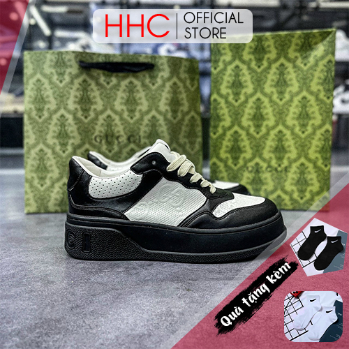 GIÀY GUC.CI WHITE BLACK LIKEAUTH ĐẾ CAO DA THẬT LAI AU FULL BOX SN99