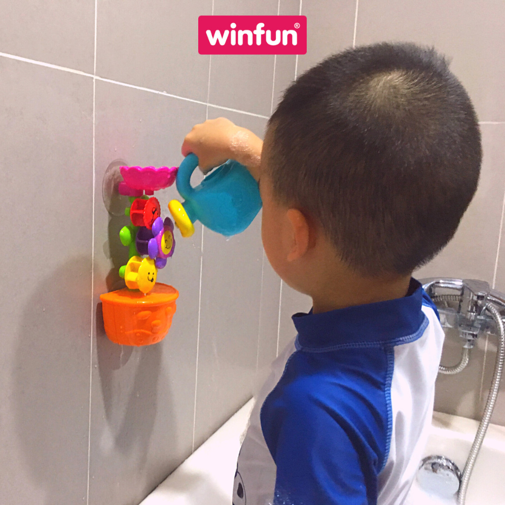 Đồ chơi dán tường nhà tắm cho bé bông hoa vui vẻ quay bánh xe nước  Winfun 7104