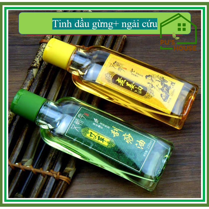 Lọ 220ml tinh dầu gừng, tinh dầu ngải cứu dùng cho massage, tinh dầu gừng dùng spa, giảm béo,thông kinh lạc