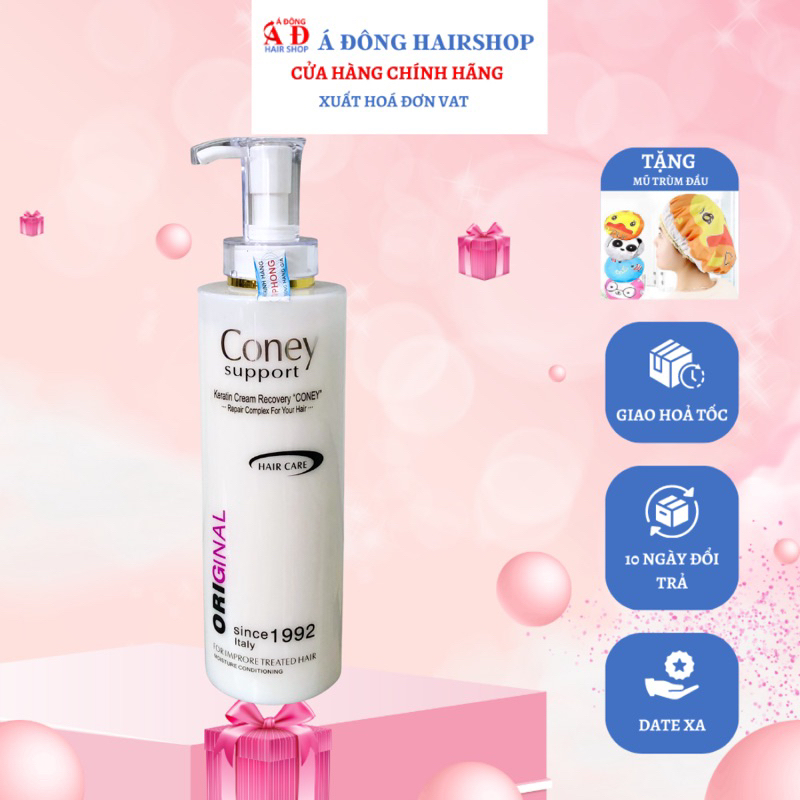 [+Tặng mũ trùm] KEM KERATIN CONEY PHỤC HỒI TÓC HƯ TỔN CHÍNH HÃNG Ý RECOVERY CREAM 730ML