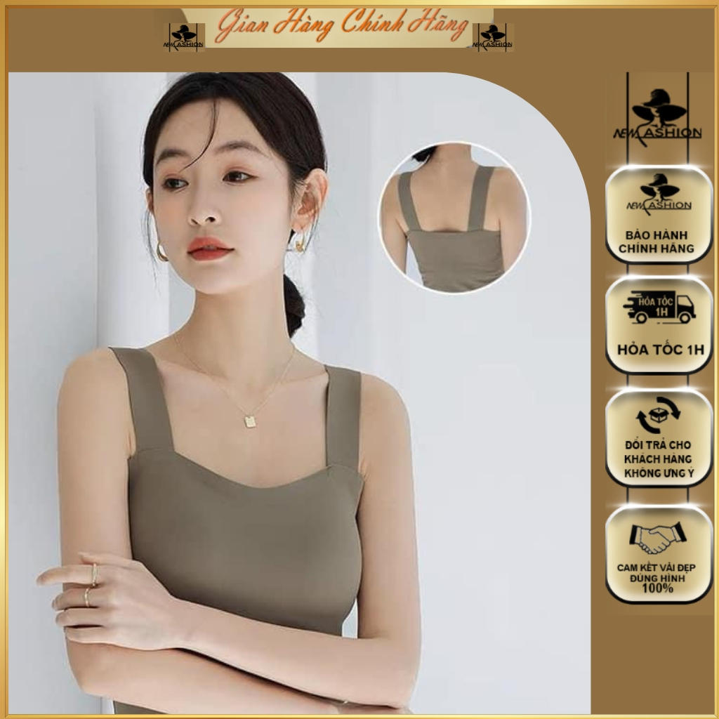 Áo hai dây - Áo bra - Áo ngực có mút đệm - Áo dây bản to nữ chất liệu vải su đúc thoáng mát, nâng ngực mềm mại