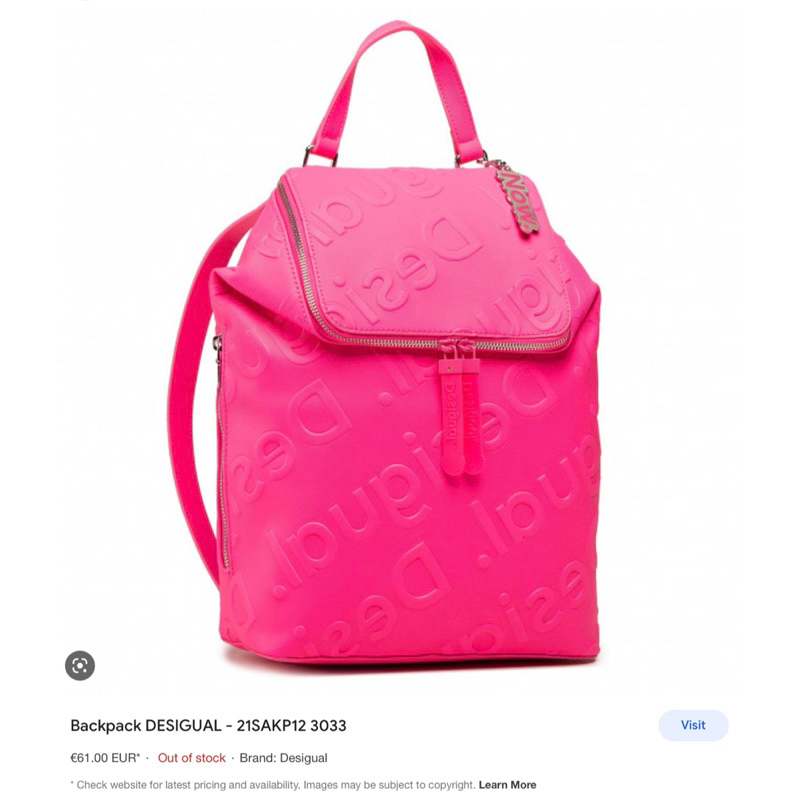 -Balo rucksack vừa laptop 16inch  Dezigual rucksack backpack--neon và hồng fuchsia