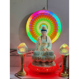 Đèn thờ hào quang led 32 kiểu viền hoa văn 40cm