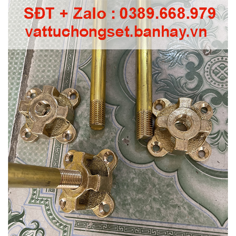 Kim Thu Sét Đồng Vàng Phi 16 dài 1m Có Chân Đế Đồng