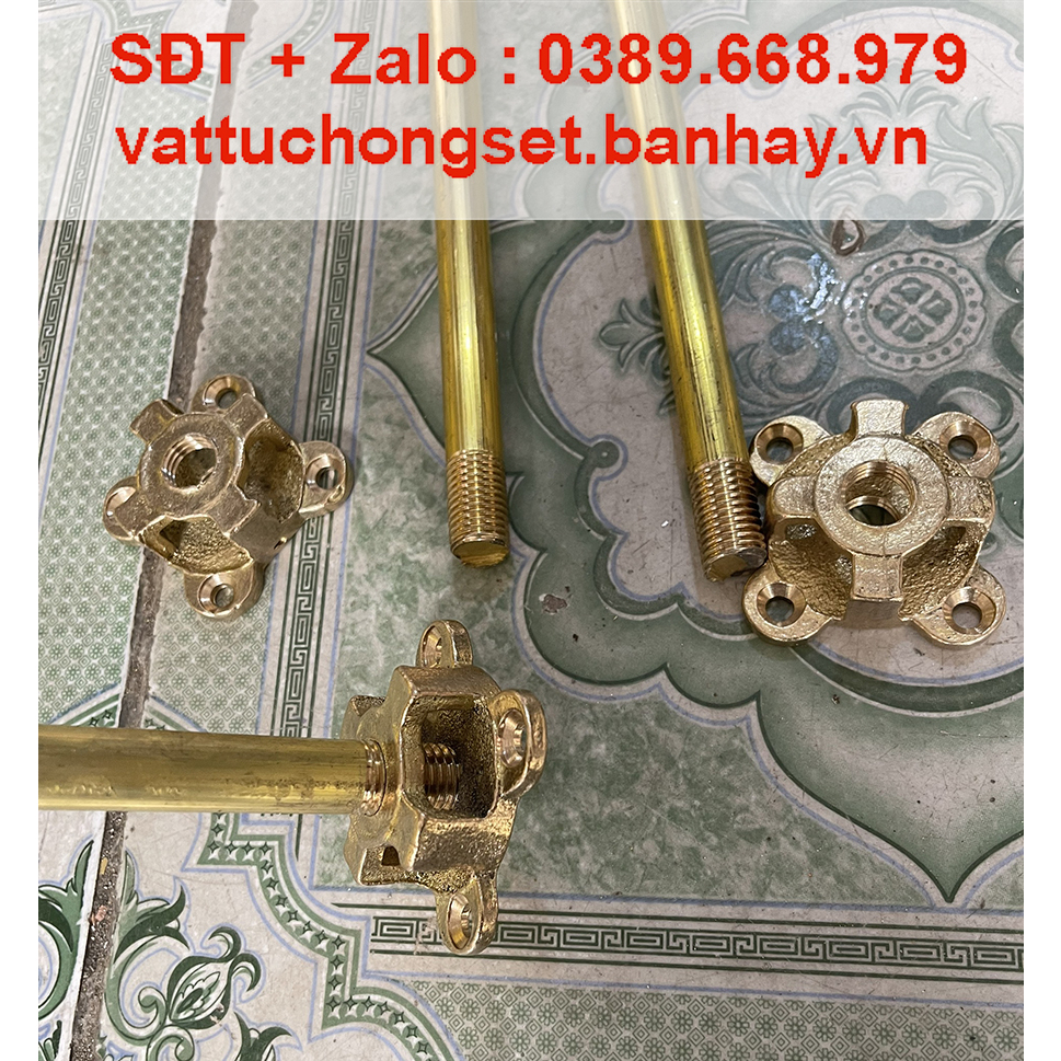 Kim Thu Sét Đồng Vàng Phi 16 dài 1m Có Chân Đế Đồng