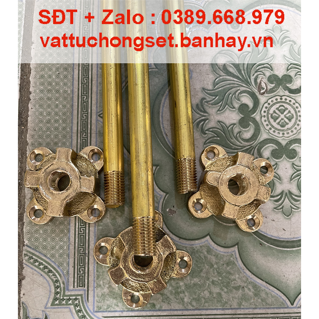 Kim Thu Sét Đồng Vàng Phi 16 dài 1m Có Chân Đế Đồng