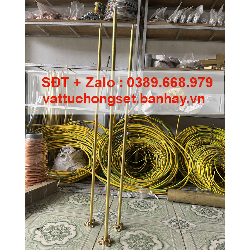 Kim Thu Sét Đồng Vàng Phi 16 dài 1m Có Chân Đế Đồng