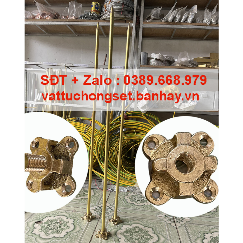 Kim Thu Sét Đồng Vàng Phi 16 dài 1m Có Chân Đế Đồng