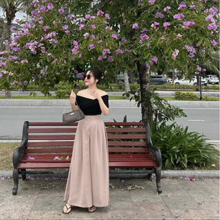 Quần ống suông chất ruby rủ dài 190cm