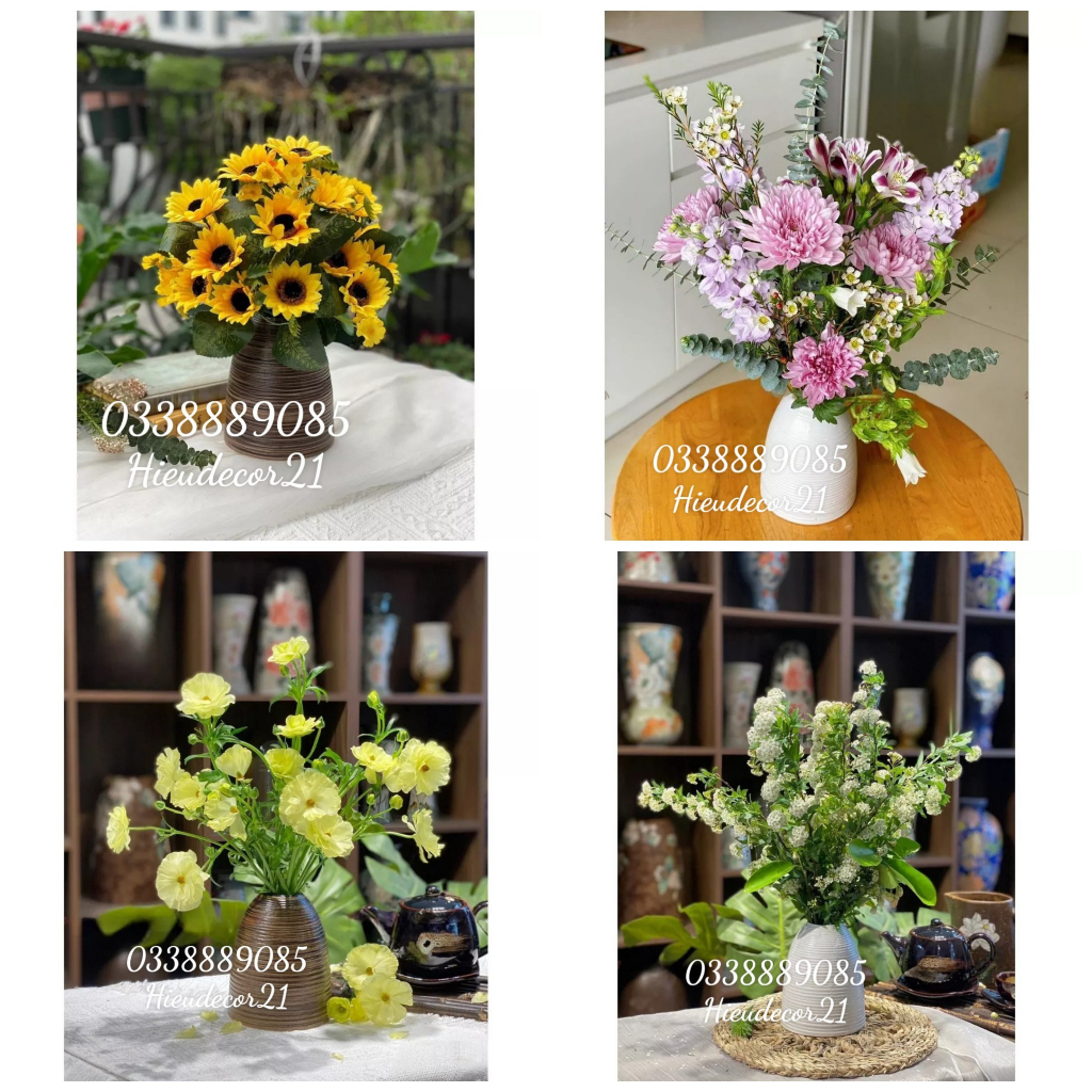Chuông gốm mini cắm hoa siêu đẹp, siêu sang màu men trắng, nâu vân khía H15cm M4cm
