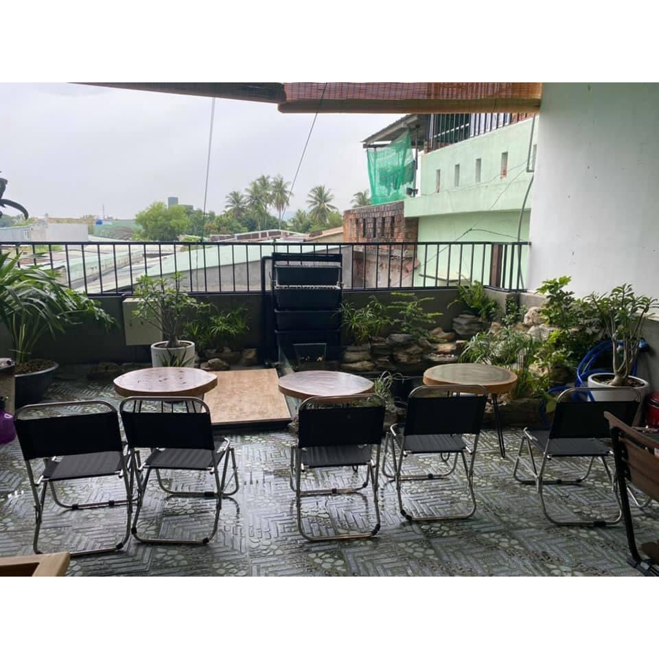 Bàn cafe/ đôn ghế gỗ me tây nhiều kích thước