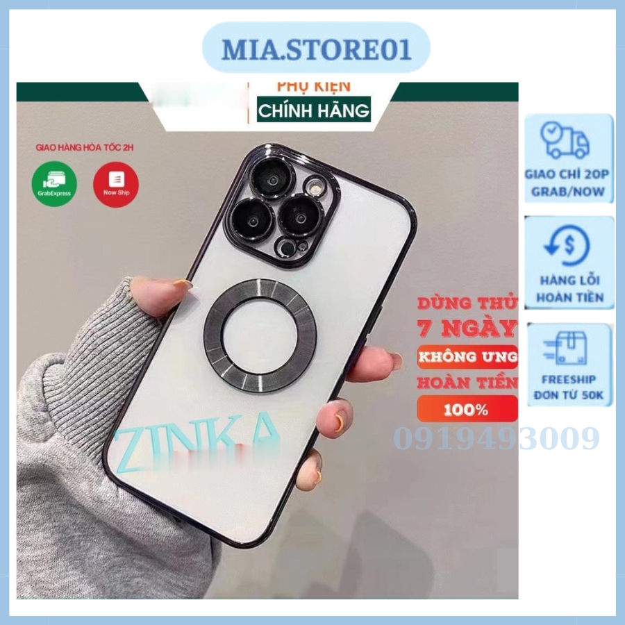 Ốp điện thoại nam châm 6D, Bảo vệ cam trong suốt, Viền xi nhôm, Bảo vệ toàn bộ máy cho 7/8/x/xsmax/11/12/13 MIA STORE